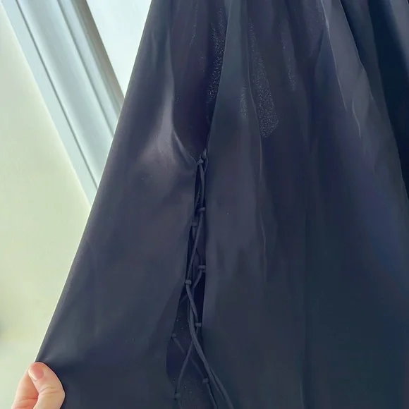 Haute hippie silk tie neck top with laced sides - Picture 4 of 5